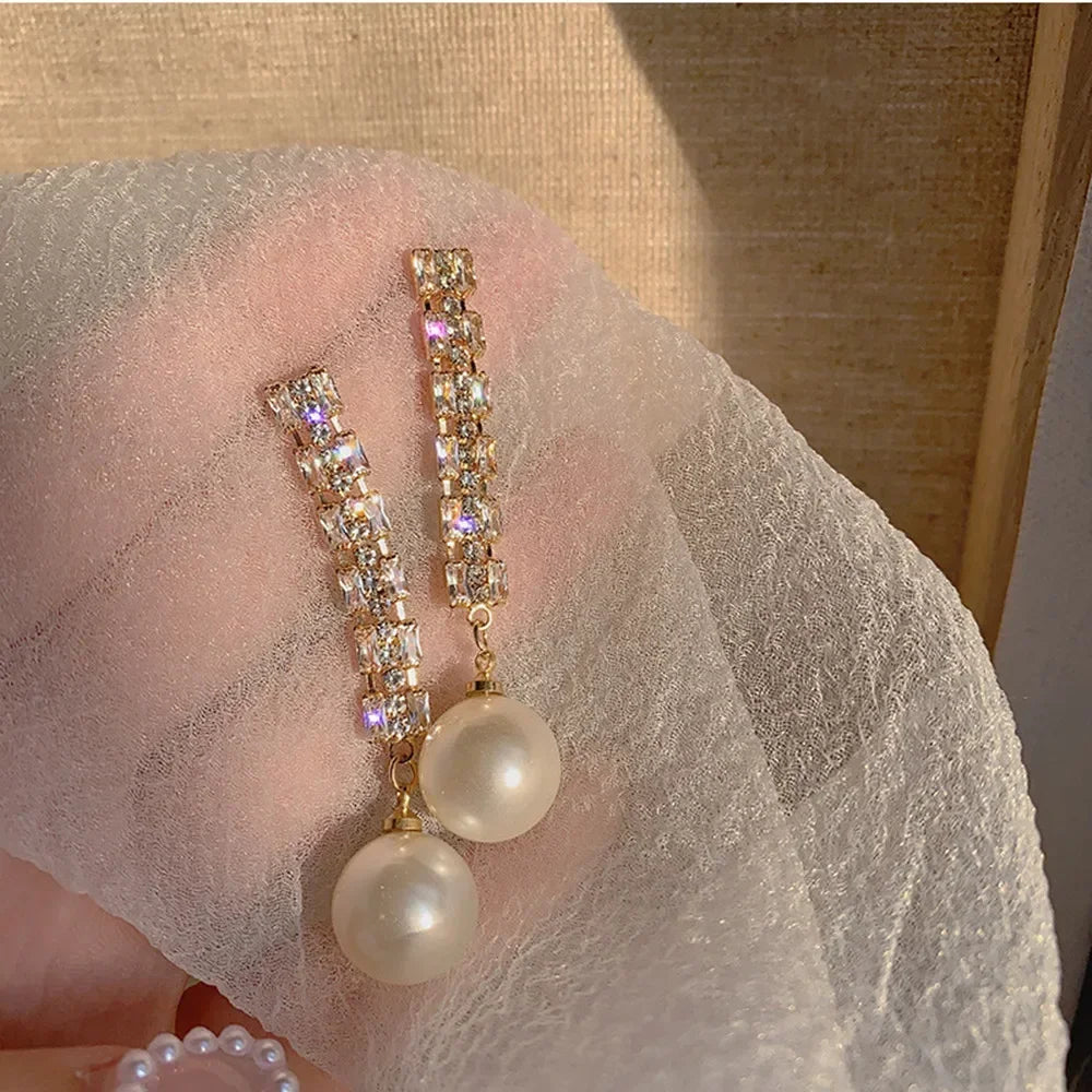 Pearl Long Earrings