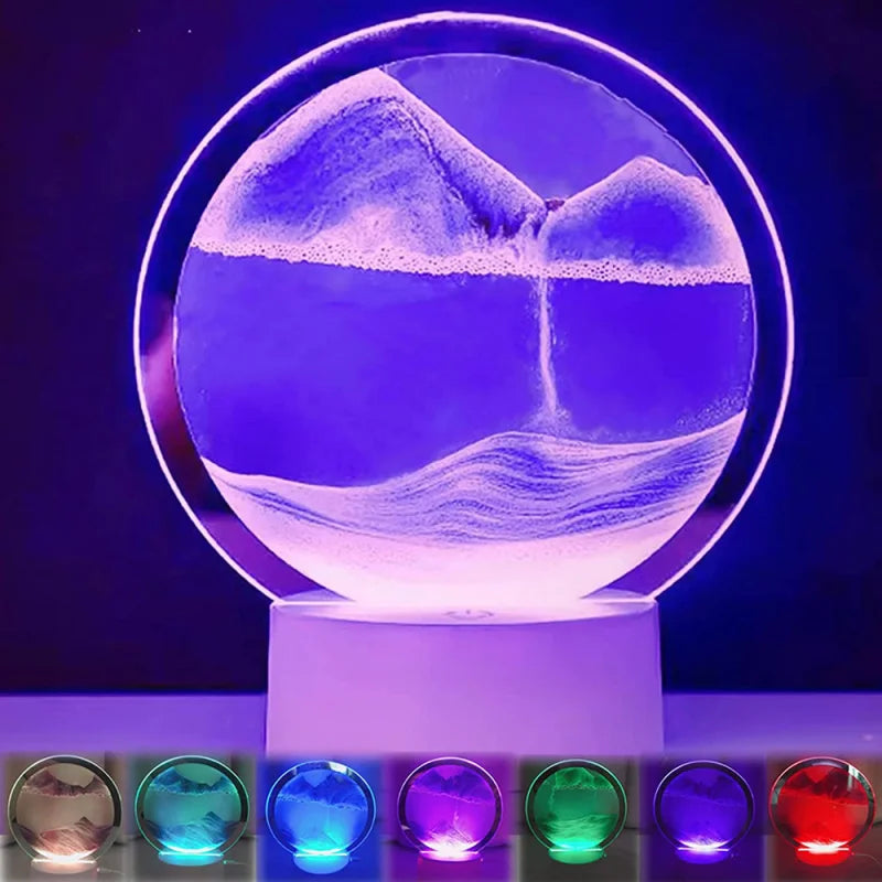 LED RGB Sandscape Lamp 3D Moving Sand Art