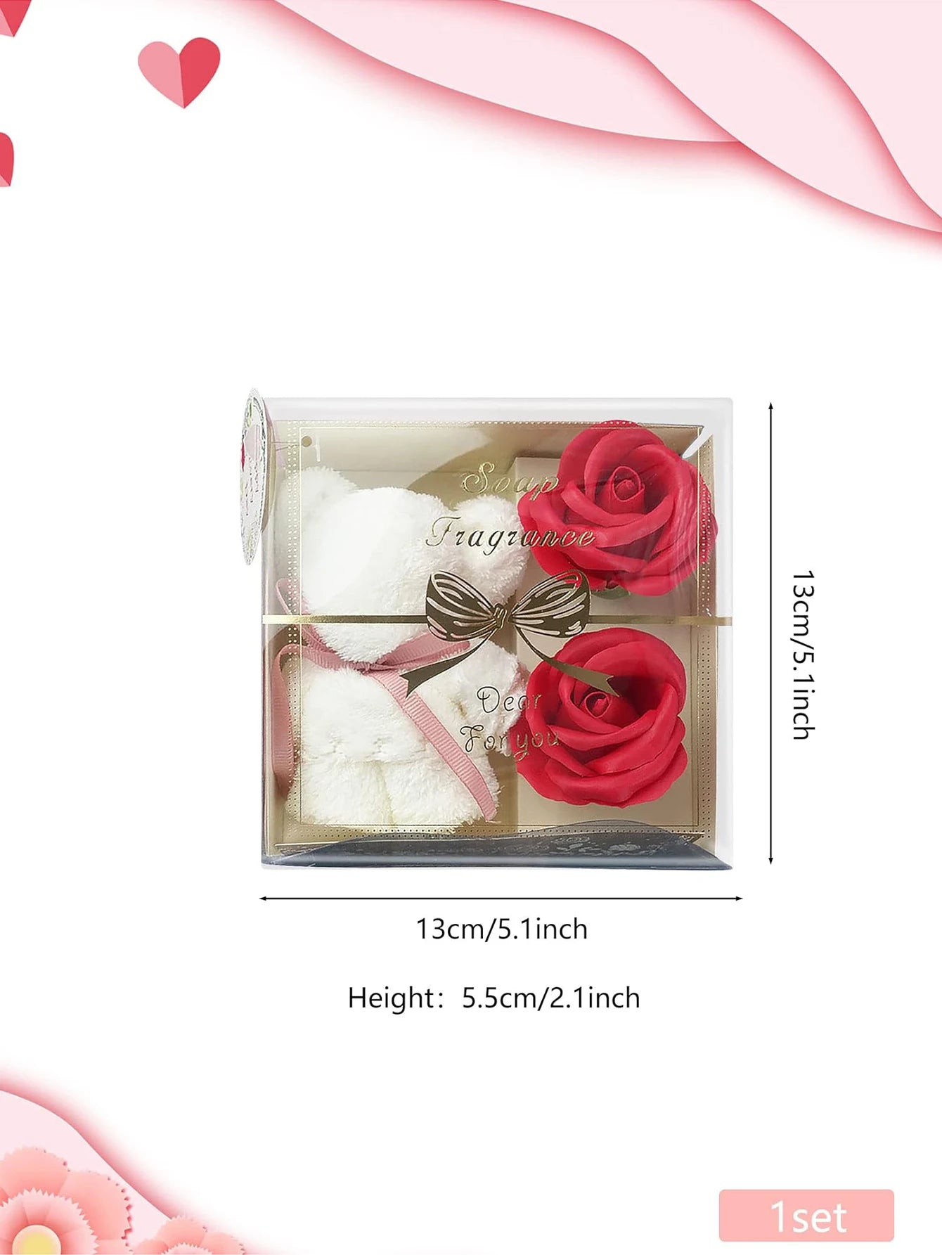 1pcs Festival Gift Towel Bear Gift Boxes Mom Mother's Day Gift Artificial Flower Transparent Gift Box Wedding Souvenir Supplies