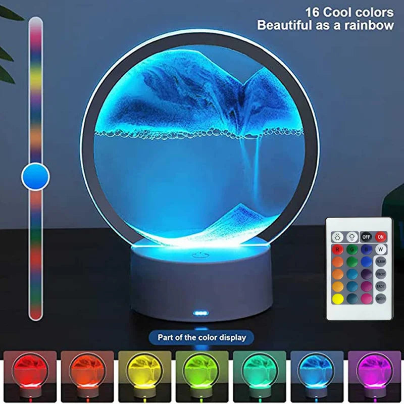 LED RGB Sandscape Lamp 3D Moving Sand Art