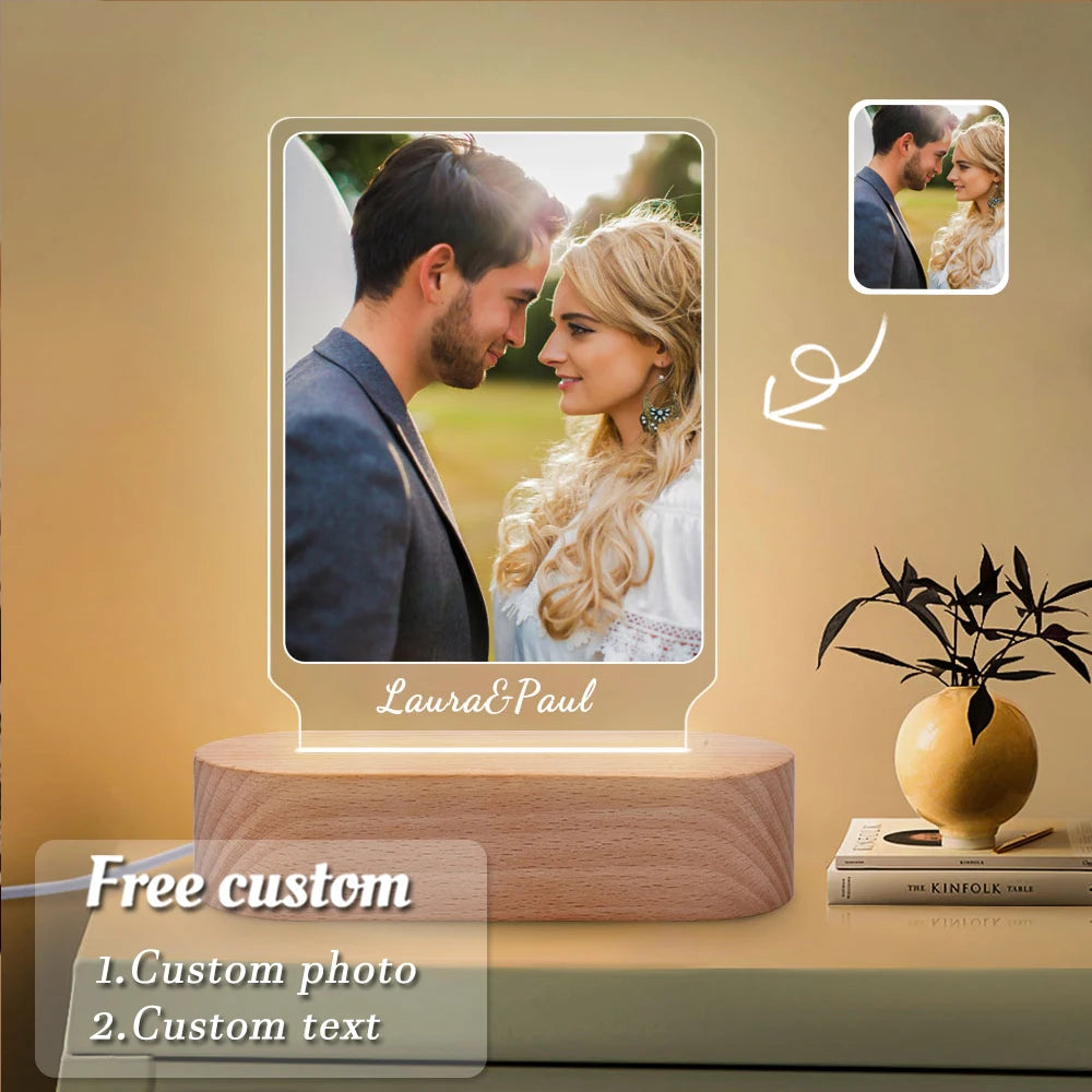 Personalized 3D Photo Lamp Custom Photo And Text Customized Gifts