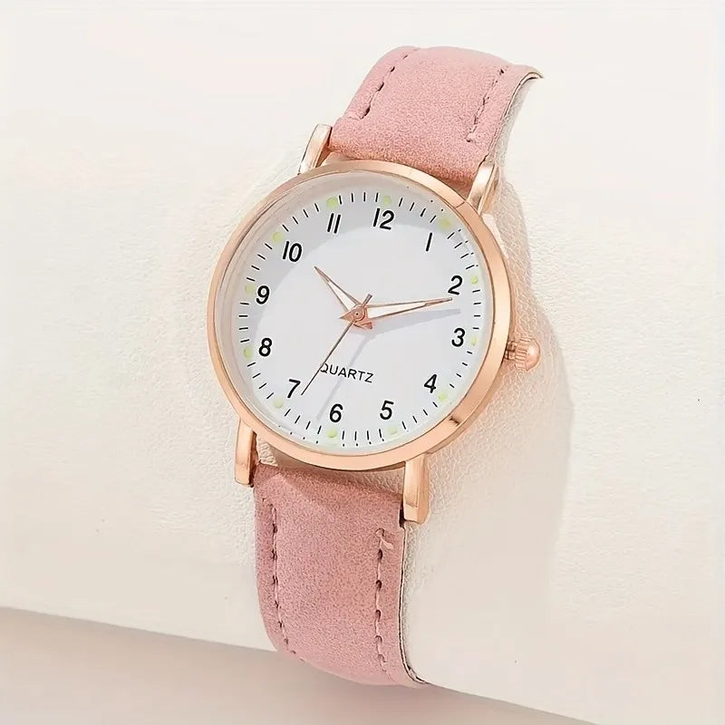 Kegllect 6pcs New  Pink Women's Round Dial Quartz Watch