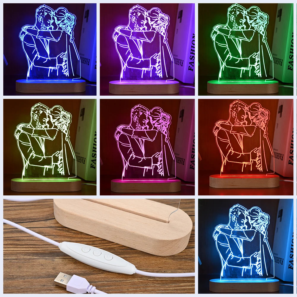 Personalized 3D Photo Lamp Custom Photo And Text Customized Gifts