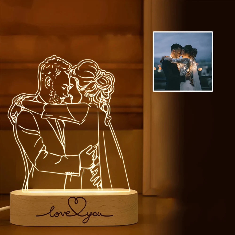 Personalized 3D Photo Lamp Custom Photo And Text Customized Gifts