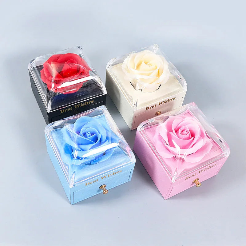 Rose Flower Jewelry Box For Necklace Pendant Valentine's Day Gifts