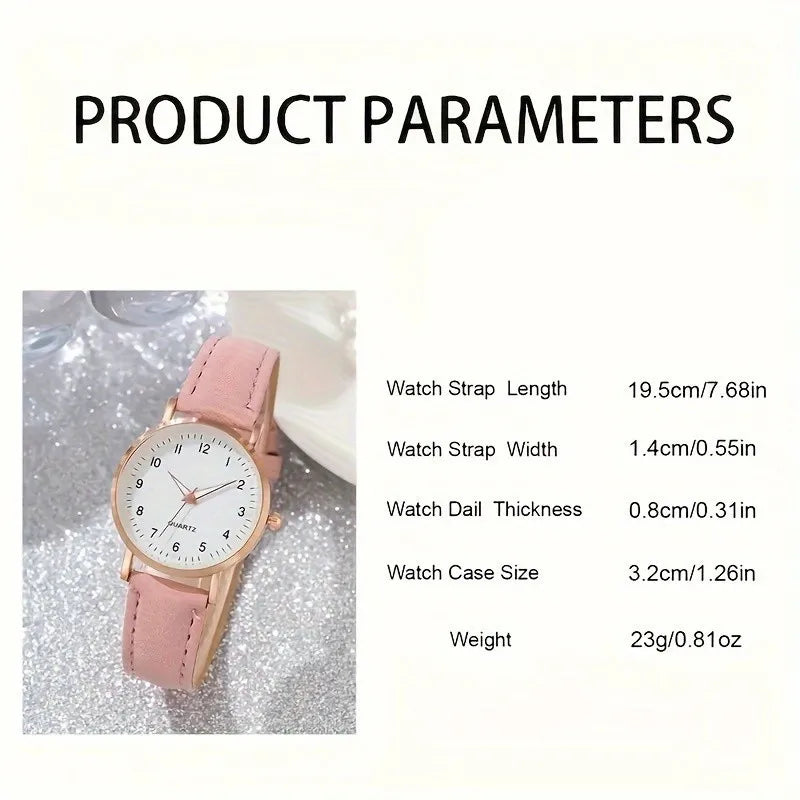 Kegllect 6pcs New  Pink Women's Round Dial Quartz Watch