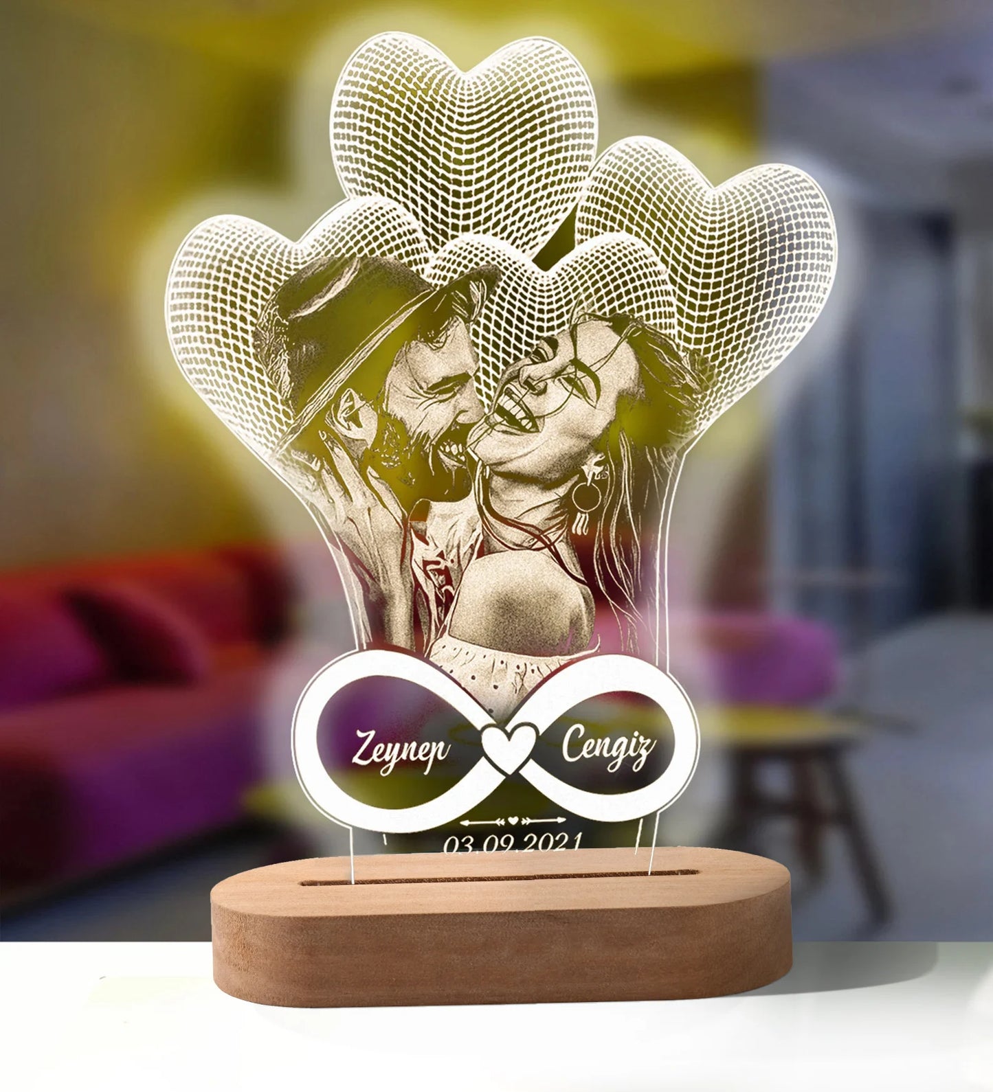 Personalized 3D Photo Lamp Custom Photo And Text Customized Gifts