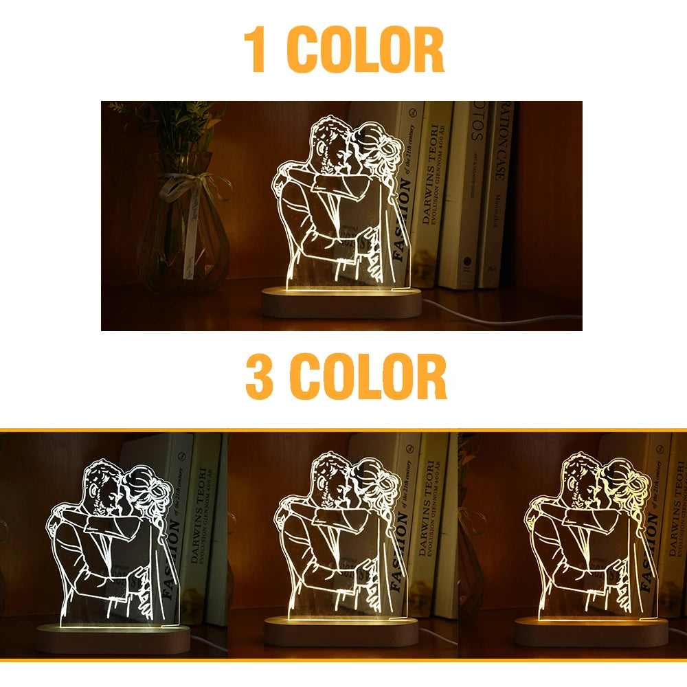 Personalized 3D Photo Lamp Custom Photo And Text Customized Gifts