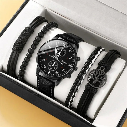 5PCS Set Fashion Mens Sports Watches Man