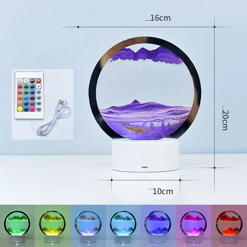 LED RGB Sandscape Lamp 3D Moving Sand Art