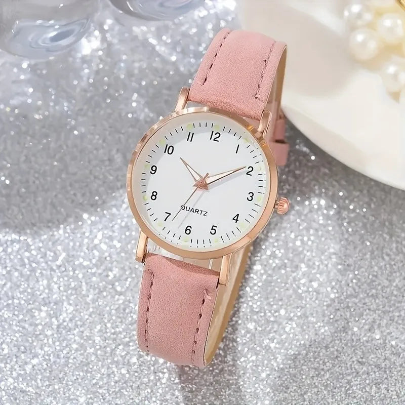 Kegllect 6pcs New  Pink Women's Round Dial Quartz Watch