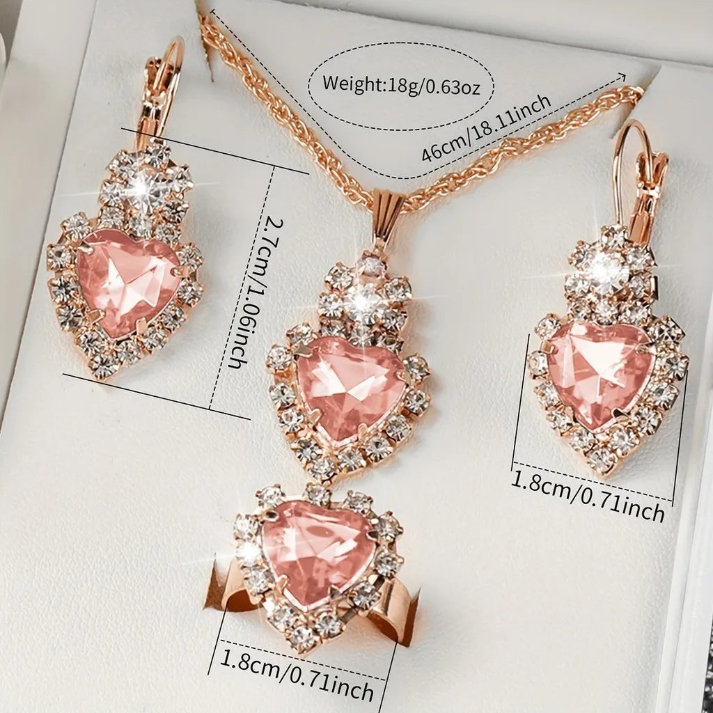 Kegllect 5PCS Women Quartz Watch Set for Gift Heart Shaped Rhinestone Accessories   Mother Her